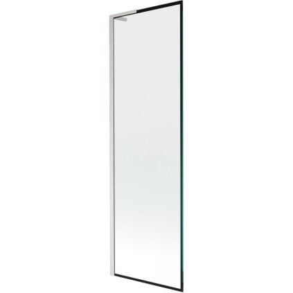Mexen Next L, paravan de baie cu 1 aripă 60 x 150 cm, model sticlă transparentă de 6 mm negru, sticlă transparentă de 6 mm, profil din oțel periat, 895-060-000-03-70-97