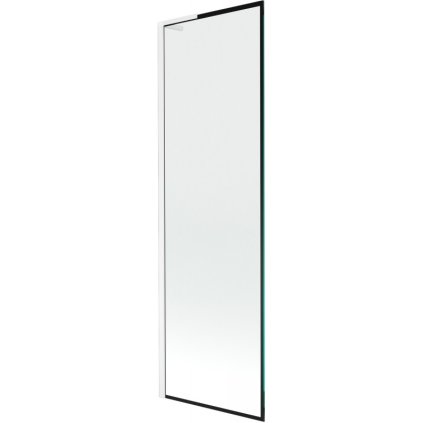 Mexen Next L, paravan de baie cu 1 aripă 60 x 150 cm, model sticlă transparentă-negru de 6 mm, profil alb, 895-060-000-03-70-20
