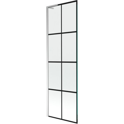 Mexen Next L, paravan de baie cu 1 aripă 60 x 150 cm, model sticlă transparentă-negru de 6 mm, profil cromat, 895-060-000-03-77-01