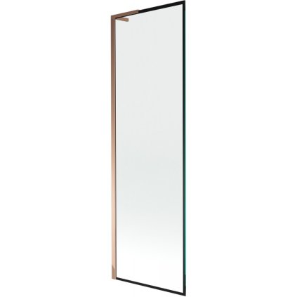 Mexen Next L, paravan de baie cu 1 aripă 60 x 150 cm, model sticlă transparentă-negru de 6 mm, profil auriu roz, 895-060-000-03-70-60