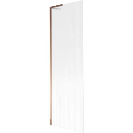 Mexen Next L, paravan de baie cu 1 aripă 60 x 150 cm, sticlă de 6 mm cu model nervurat, profil auriu roz, 895-060-000-03-09-60