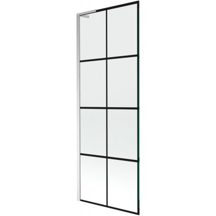Mexen Next L, paravan de baie cu 1 aripă 70 x 150 cm, model sticlă transparentă-negru de 6 mm, profil cromat, 895-070-000-03-77-01