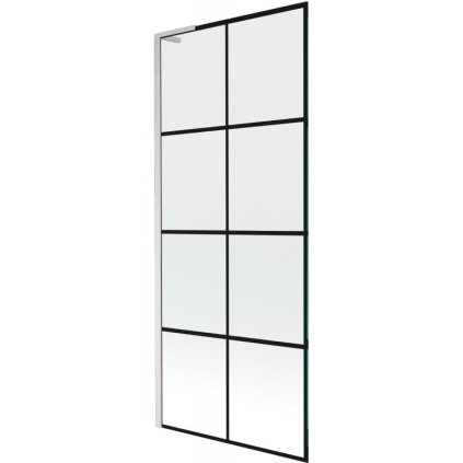 477935 mexen next l 1 kridlova vanova zastena 80 x 150 cm 6mm cire sklo cierny vzor 6mm cire sklo profil brusena ocel 895 080 000 03 77 97