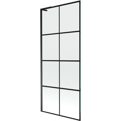Mexen Next L, paravan de baie cu 1 aripă 80 x 150 cm, model sticlă transparentă-negru de 6 mm, profil negru, 895-080-000-03-77-70