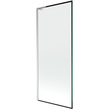 Mexen Next L, paravan de baie cu 1 aripă 80 x 150 cm, model sticlă transparentă-negru de 6 mm, profil cromat, 895-080-000-03-70-01