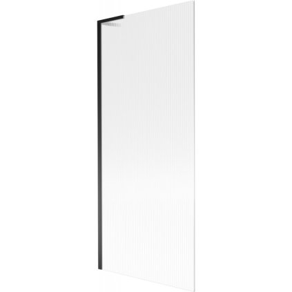 Mexen Next L, paravan de baie cu 1 aripă 80 x 150 cm, sticlă de 6 mm cu model nervuri, profil negru, 895-080-000-03-09-70