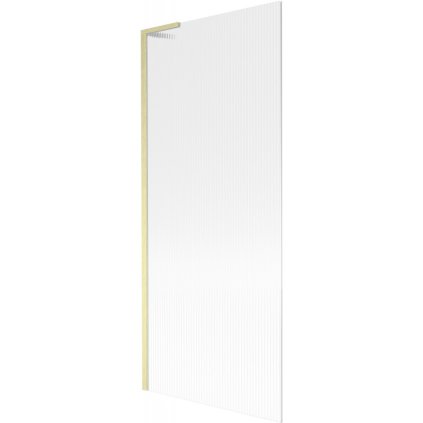Mexen Next L, paravan de baie cu 1 aripă 80 x 150 cm, sticlă de 6 mm cu model nervuri, profil auriu mat, 895-080-000-03-09-55