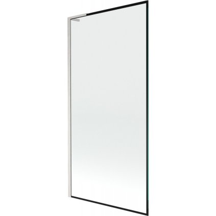 Mexen Next L, paravan de baie cu 1 aripă 90 x 150 cm, model sticlă transparentă de 6 mm negru, sticlă transparentă de 6 mm, profil din oțel periat, 895-090-000-03-70-97