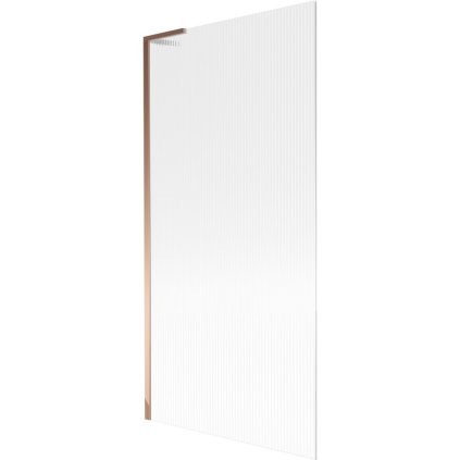 Mexen Next L, paravan de baie cu 1 aripă 90 x 150 cm, sticlă 6 mm cu model nervuri, profil auriu roz, 895-090-000-03-09-60