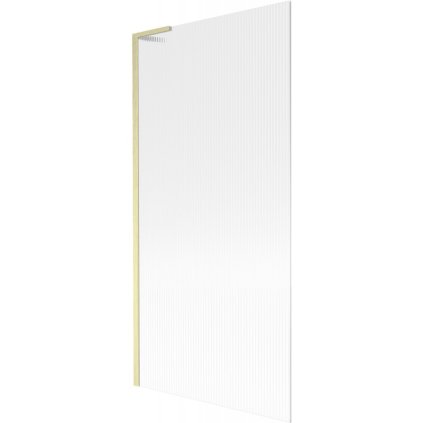 Mexen Next L, paravan de baie cu 1 aripă 90 x 150 cm, sticlă de 6 mm cu model nervuri, profil auriu mat, 895-090-000-03-09-55