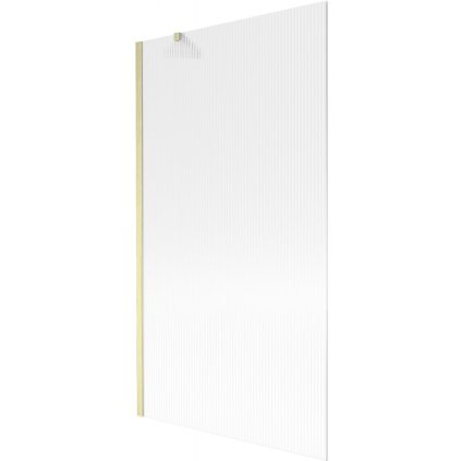 Mexen Next, paravan de baie cu 1 aripă 100 x 150 cm, nervuri de sticlă de 6 mm, auriu mat, 895-100-000-00-09-55