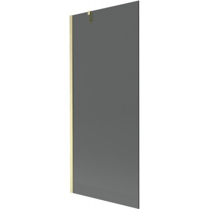 Mexen Next, paravan de baie cu 1 aripă 80 x 150 cm, sticlă gri 6 mm, auriu mat, 895-080-000-00-40-55