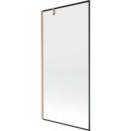 Mexen Next, paravan de baie cu 1 aripă 90 x 150 cm, sticlă transparentă de 6 mm - model negru, cupru mat, 895-090-000-00-70-65