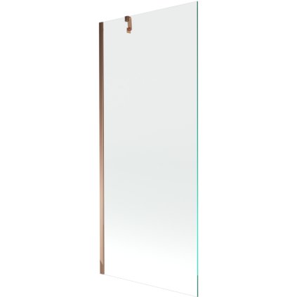 Mexen Next, paravan de baie 1 aripă 80 x 150 cm, aripă fixă, sticlă transparentă de 6 mm, profil auriu roz, 895-080-000-00-00-60