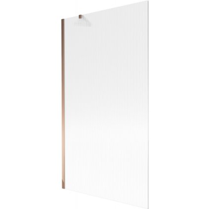 Mexen Next, paravan de baie 1 aripă 100 x 150 cm, aripă fixă, sticlă 6 mm cu dungi, profil auriu roz, 895-100-000-00-09-60