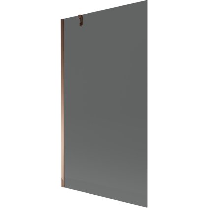 Mexen Next, paravan de baie 1 aripă 100 x 150 cm, aripă fixă, sticlă gri 6 mm, profil auriu roz, 895-100-000-00-40-60