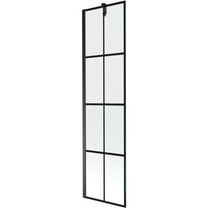 238029 mexen next vanova zastena 1 kridlova 50 x 150 cm fixne kridlo 6 mm cire sklo s ciernym vzorom cierny profil 895 050 000 00 77 70