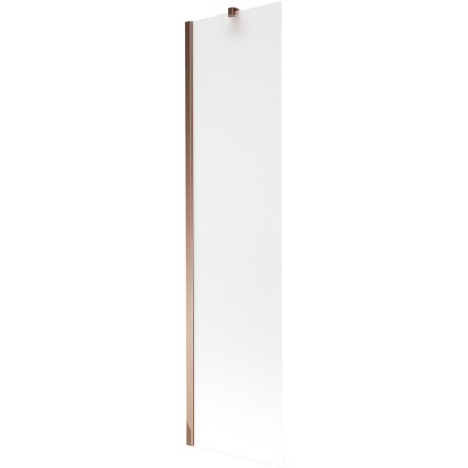 Mexen Next, paravan de baie 1 aripă 50 x 150 cm, aripă fixă, sticlă mată 6 mm, profil auriu roz, 895-050-000-00-30-60