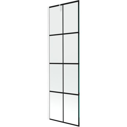 Mexen Next, paravan de baie 1 aripă 60 x 150 cm, aripă fixă, sticlă transparentă de 6 mm cu model negru, profil alb, 895-060-000-00-77-20