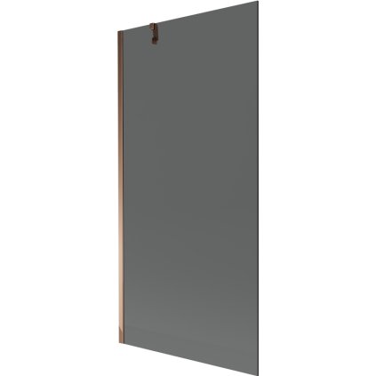 Mexen Next, paravan de baie 1 aripă 90 x 150 cm, aripă fixă, sticlă gri 6 mm, profil auriu roz, 895-090-000-00-40-60