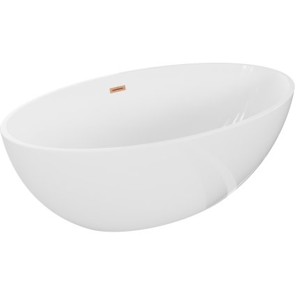 Mexen Nike, cadă de sine stătătoare 175 x 100 cm, alb, cupru mat, 54071751000-65