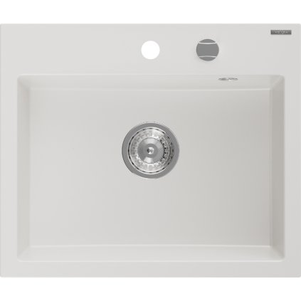 Mexen Oscar, chiuvetă granit cu 1 cameră 580x490x205 mm, alb, 6519581000-20