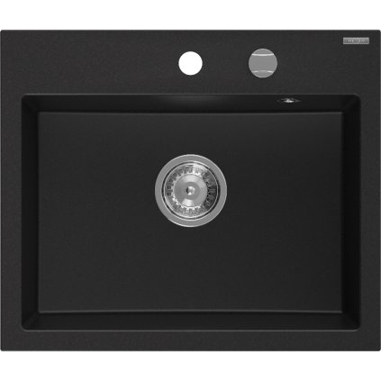 Mexen Oscar, chiuvetă granit cu 1 cameră 580x490x205 mm, negru, 6519581000-77