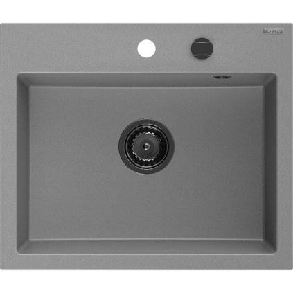 Mexen Oscar, chiuvetă granit cu 1 cameră 580x490x205 mm, gri, 6519581000-71-B
