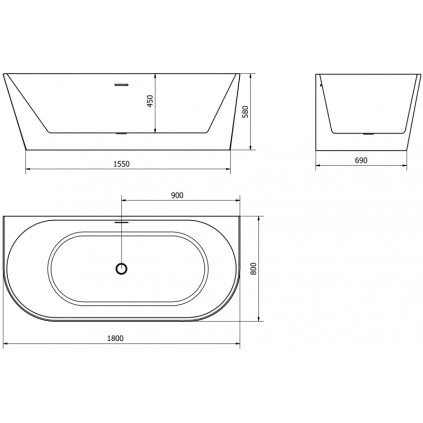 477542 3 mexen oval volne stojaca nastenna vana 180 x 80 cm biela cierna bruseny grafit prepad 52671808075 95