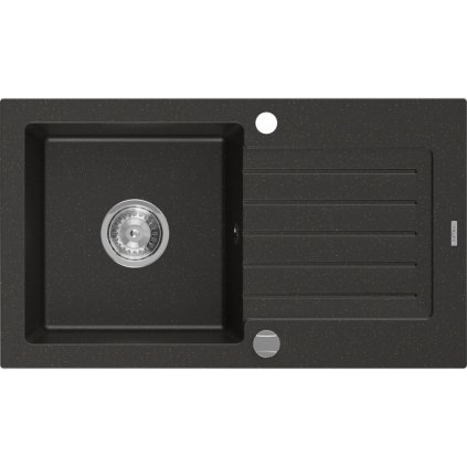 Mexen Pablo - chiuveta granit 75,2x43,6cm, 1 camera, negru-auriu, 6510751010-75
