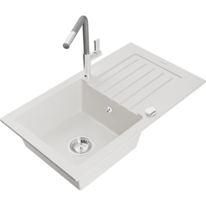 257522 3 mexen pablo 1 komorovy granitovy drez 752x436x161 mm a drezova bateria flora biela 6510 20 670401 06