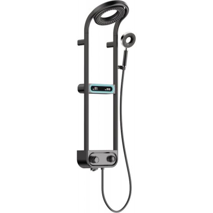 Mexen Peak, set de duș cu manual și cap de ploaie, afișaj LED, negru, 78106-70