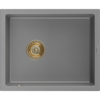 233040 mexen pedro granitovy drez 560x460x200 mm 1 komorovy seda so zlatym sifonom 6508561000 71 g