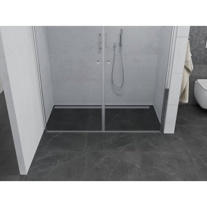 185898 5 mexen pretoria duo 2 kridlove sprchove dvere do otvoru 150 cm 6mm cire sklo chromovy profil 852 150 000 02 00