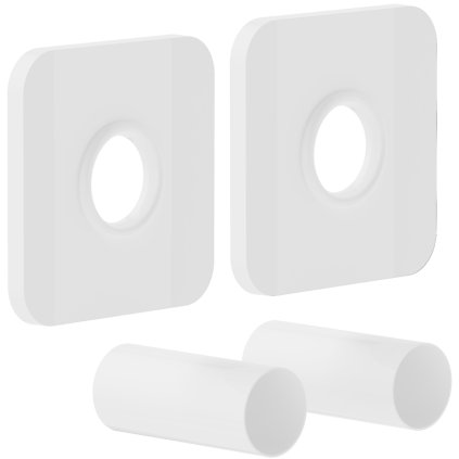 Accesorii Mexen, set rozete cu capac pătrat, alb, W909-000-20
