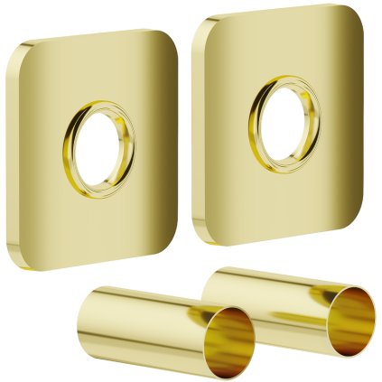 Accesorii Mexen, set patrat de rozete de acoperire, auriu lucios, W909-000-50