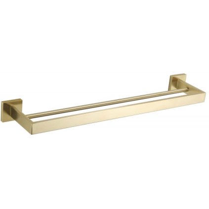 Accesorii Mexen, suport dublu pentru prosoape Vox, auriu periat, 707025-55