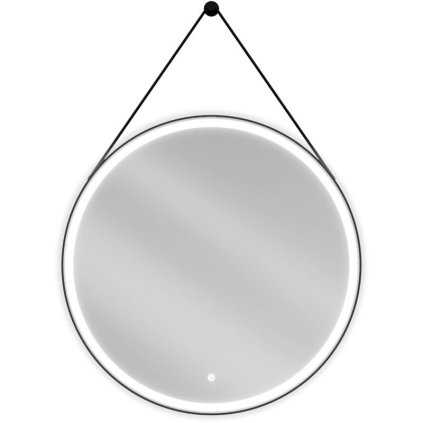 246573 mexen reni led kupelnove zrkadlo s podsvietenim 80x80 cm 6000k cierny ram ochrana proti zahmlievaniu 9812 080 080 611 70