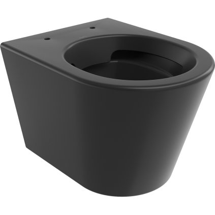 Bol suspendat Mexen RICO Rimless, subțire, 48 x 35 cm, negru mat, 3372XX85