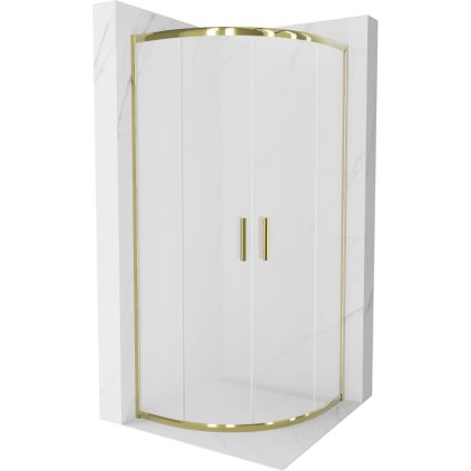 195147 mexen rio stvrtkruhovy sprchovaci kut s posuvnymi dverami 70 dvere x 70 dvere x 190 cm 6mm sklo namraza zlaty leskly profil 863 070 070 50 30