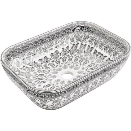 Mexen Rita, chiuveta blat 455x325x135 mm, model alb-negru, 21084586