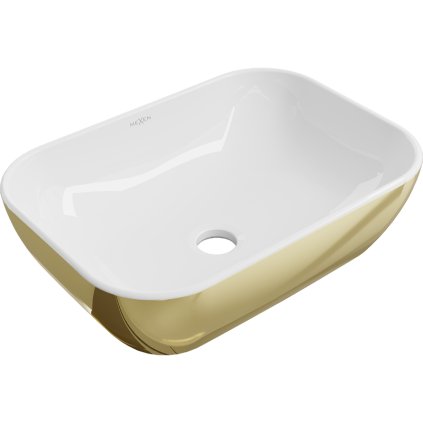 Mexen Rita, chiuveta blat 45x32x14 cm, alb-auriu lucios, 21084506