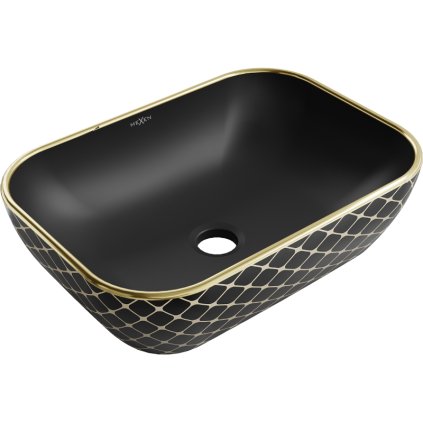 Mexen Rita, chiuveta blat 45x32x14 cm, model negru mat-auriu, 21084579