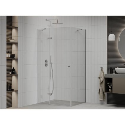 50053 mexen roma sprchovaci kut 105 dvere x 90 stena cm 6mm cire sklo chromovy profil 854 105 090 01 00