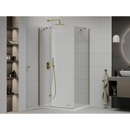 126456 mexen roma sprchovaci kut 90 dvere x 70 stena cm 6mm cire sklo zlaty profil slim sprchova vanicka 5cm 854 090 070 50 00 4010