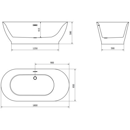 485339 3 mexen roxy volne stojaca vana 180 x 85 cm biela biely prepad 51201808500 20