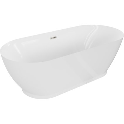 Mexen Roxy, cadă de sine stătătoare 180 x 85 cm, alb, preaplin din oțel, 51201808500-97