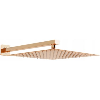 Cap de duș cu efect de ploaie Mexen Slim 30 x 30 cm cu braț de duș 40 cm, aur roz, 79130112-60