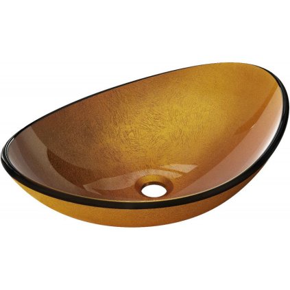 Mexen Sonia, chiuveta blat din sticla 54 x 37 x 17 cm, auriu, 24145450