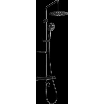 Set de duș Mexen KX67 cu baterie termostatică, negru, 779006791-70
